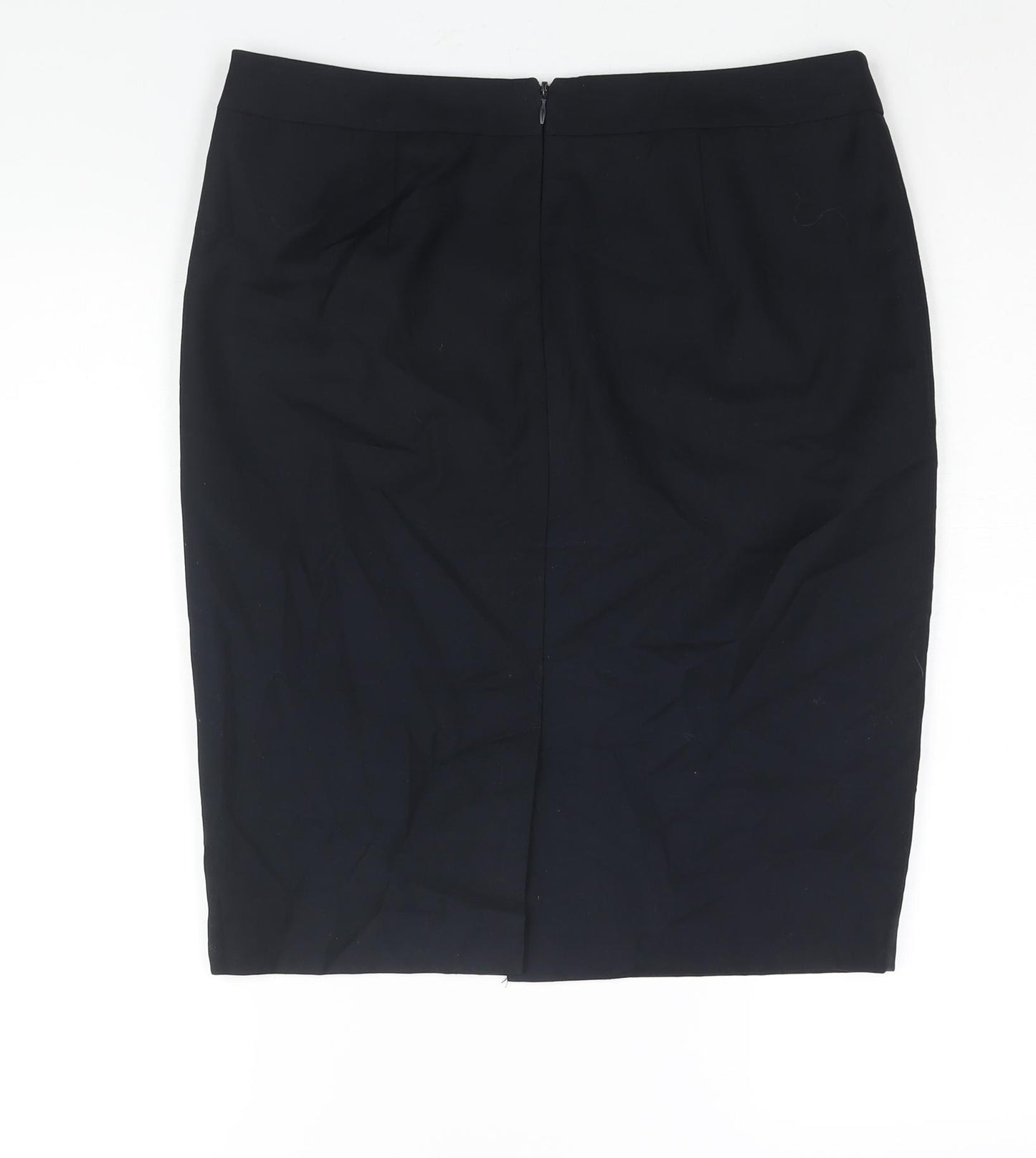 NEXT Womens Black Polyester Straight & Pencil Skirt Size 12 Zip