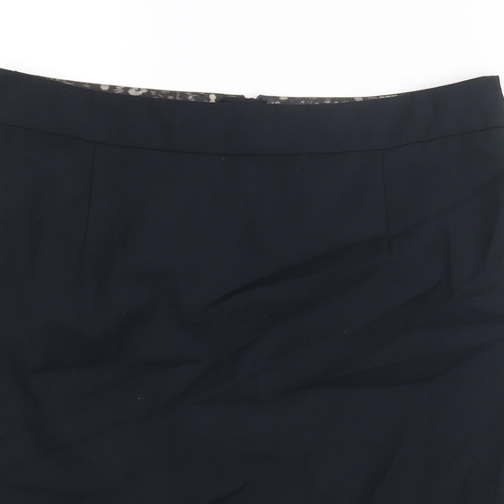 NEXT Womens Black Polyester Straight & Pencil Skirt Size 12 Zip