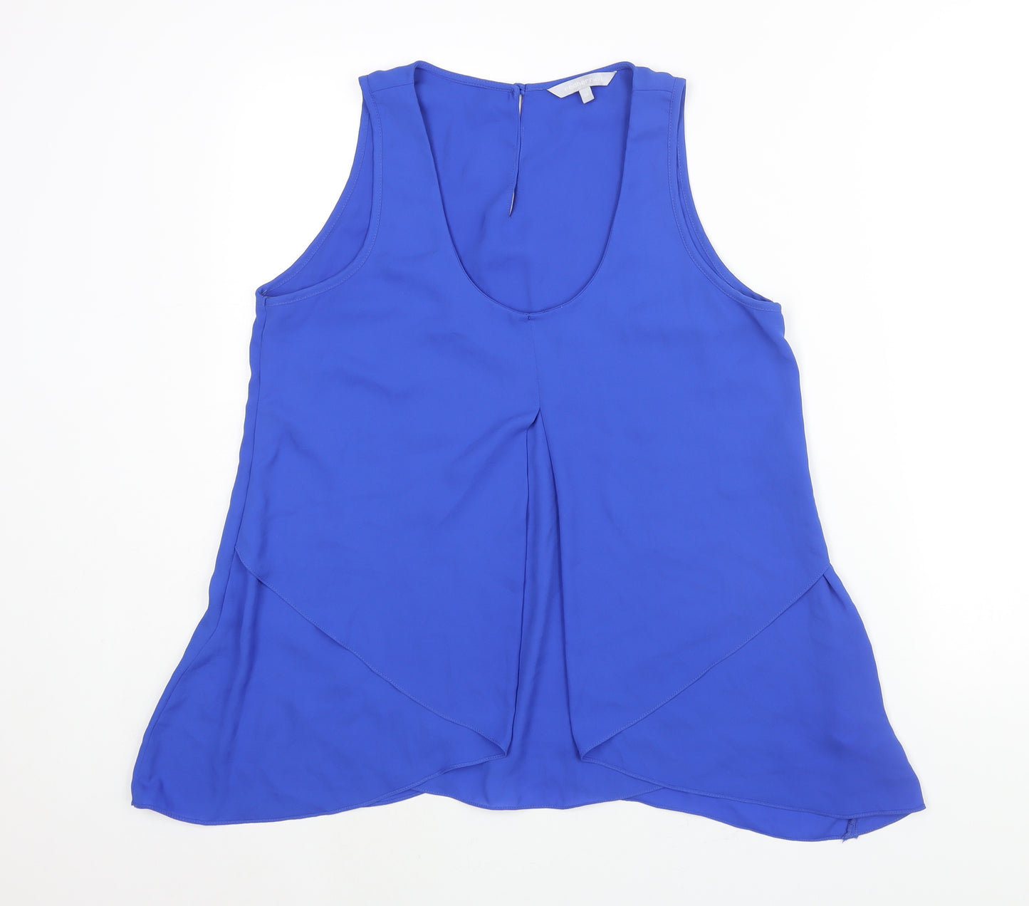 Red Herring Womens Blue Polyester Camisole Blouse Size 14 Scoop Neck - Vent Detail