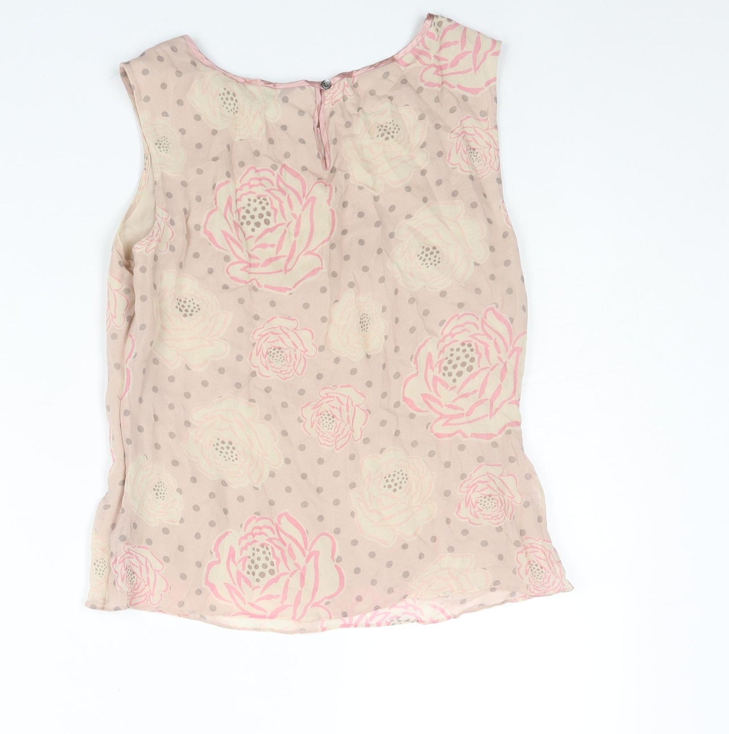 Boden Womens Pink Floral Silk Camisole Blouse Size 12 Round Neck