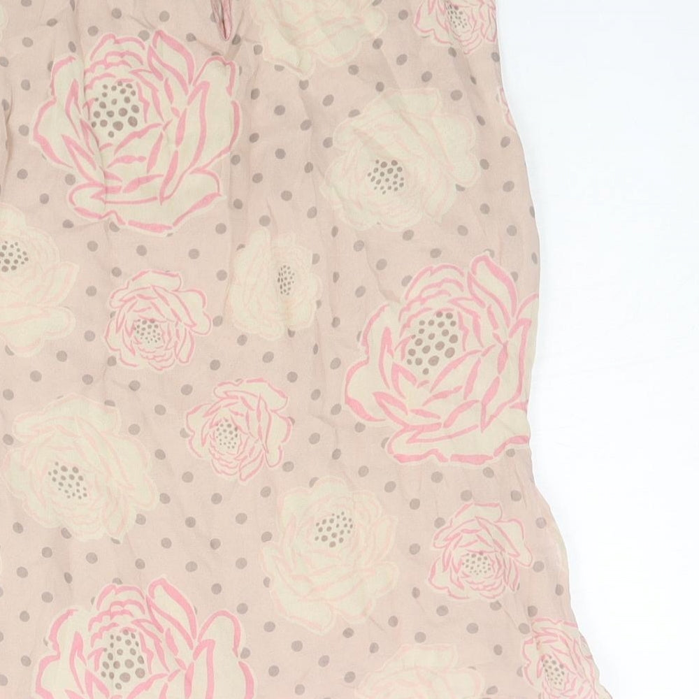 Boden Womens Pink Floral Silk Camisole Blouse Size 12 Round Neck