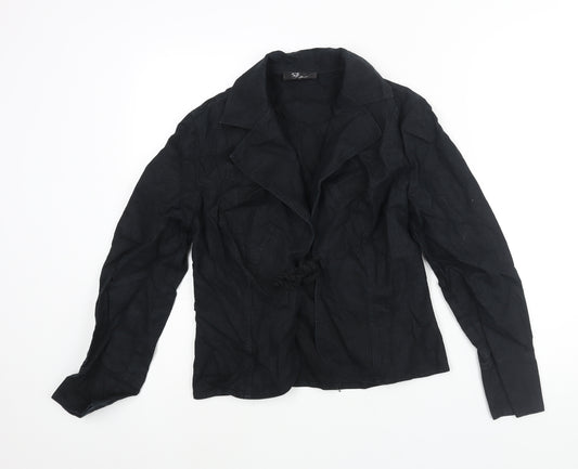 SF Collection Womens Black Jacket Size 12 Tie