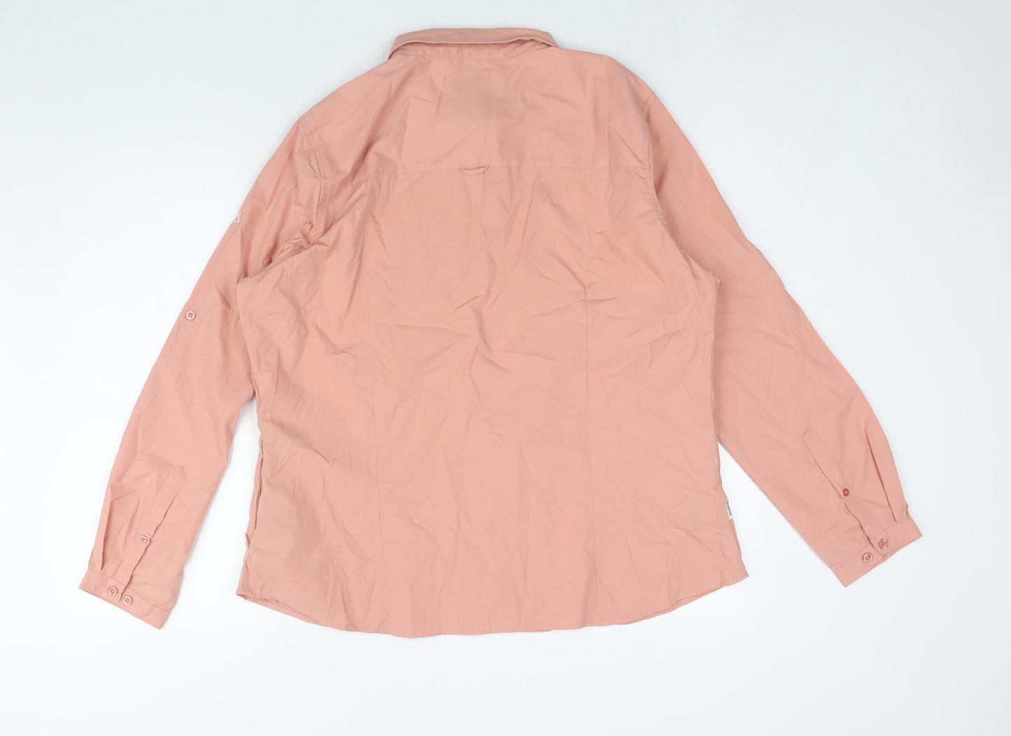 Craghoppers Womens Pink Cotton Basic Button-Up Size 18 Collared - Logo Zipped Pockets