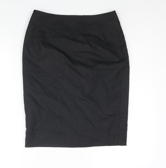 Austin Reed Womens Black Wool Straight & Pencil Skirt Size 10 Zip