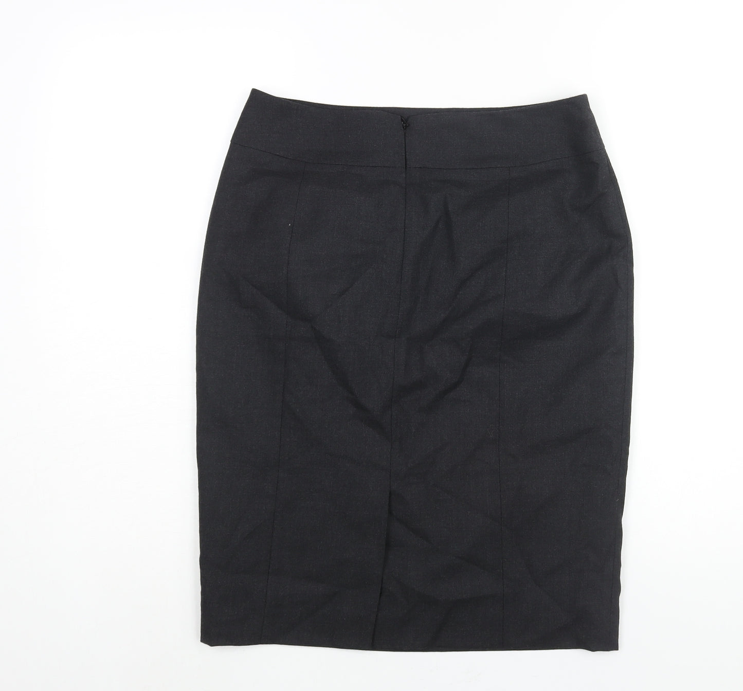 Austin Reed Womens Black Wool Straight & Pencil Skirt Size 10 Zip