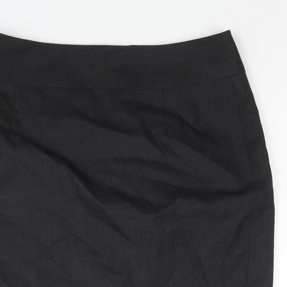 Austin Reed Womens Black Wool Straight & Pencil Skirt Size 10 Zip