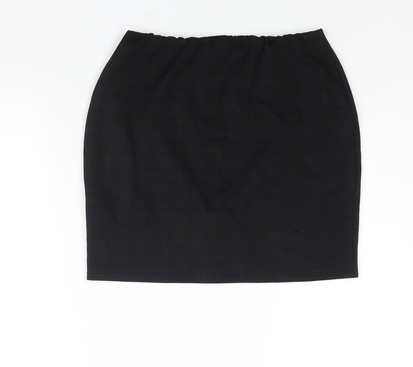 New Look Womens Black Check Polyester Mini Skirt Size 12