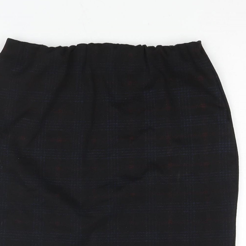 New Look Womens Black Check Polyester Mini Skirt Size 12