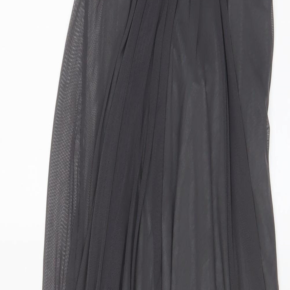 DYNASTY Womens Grey Polyester Maxi Size 8 Sweetheart Zip - Jewel, Pleated