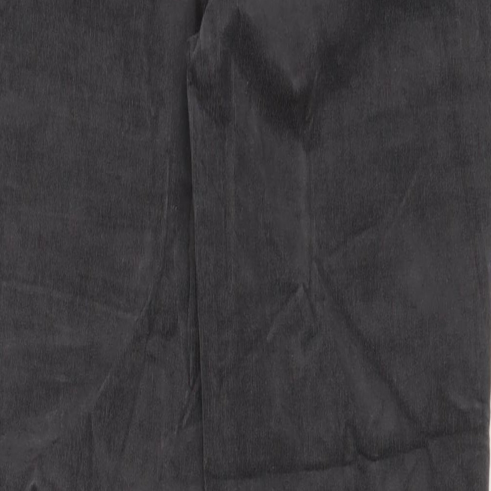 Marks and Spencer Womens Grey Cotton Trousers Size 14 L33 in Regular Zip