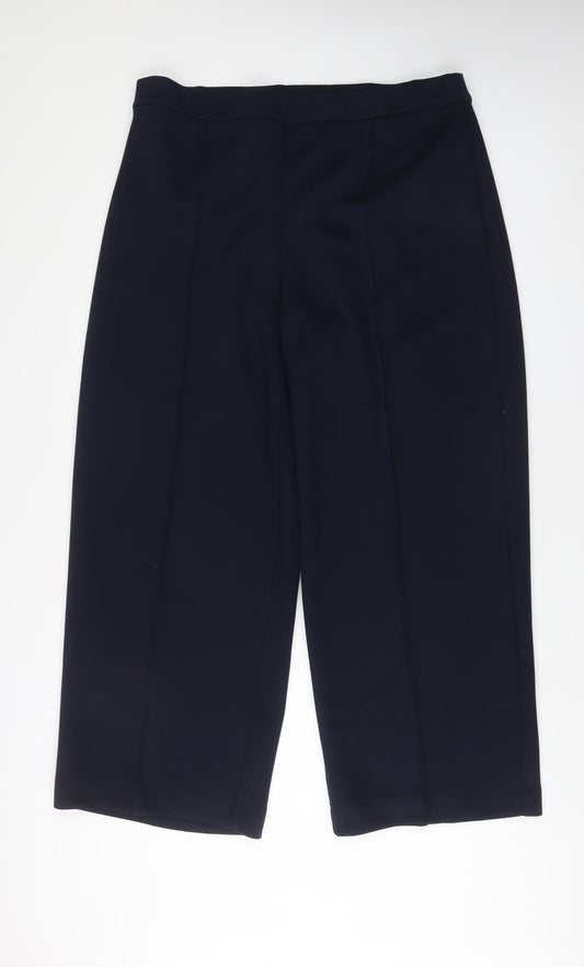 Marks and Spencer Womens Blue Polyester Trousers Size 20 L30 in Regular