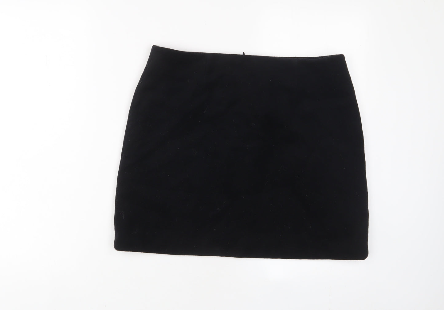 Tied a Terre Womens Black Wool A-Line Skirt Size 12 Zip