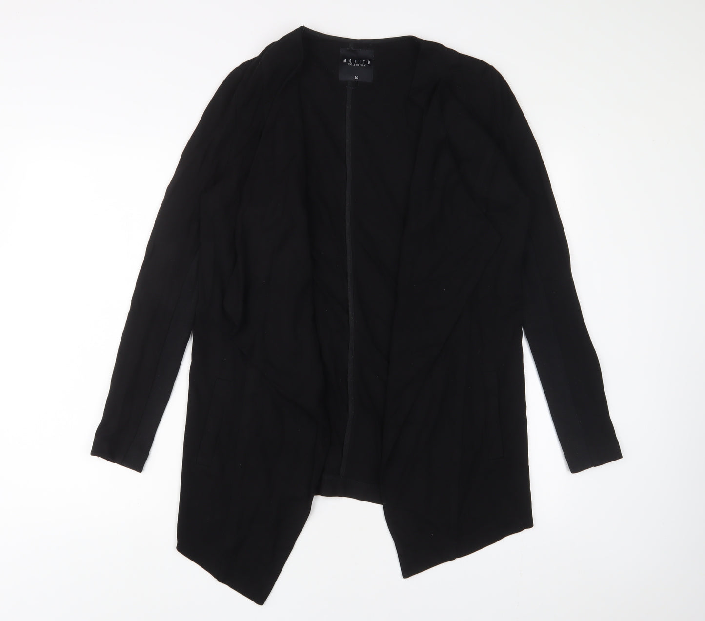 Mohito Womens Black Polyester Kimono Blouse Size 8 V-Neck - Open