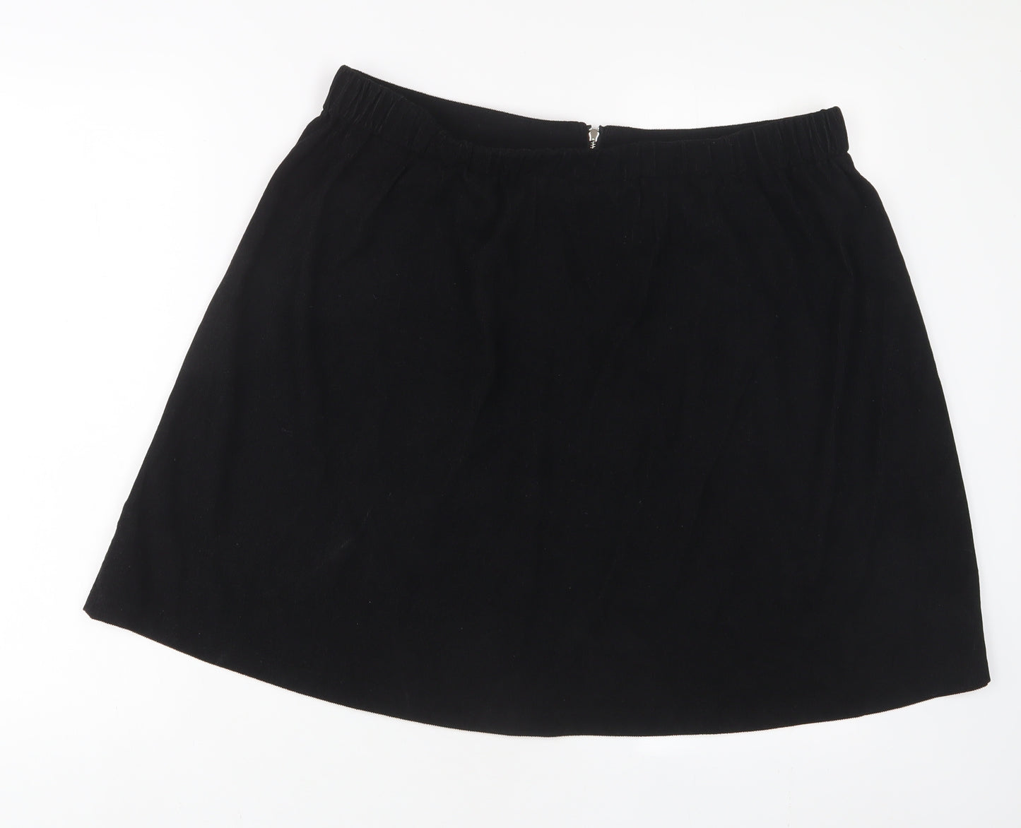 In the Style Womens Black Polyester A-Line Skirt Size 20 Zip