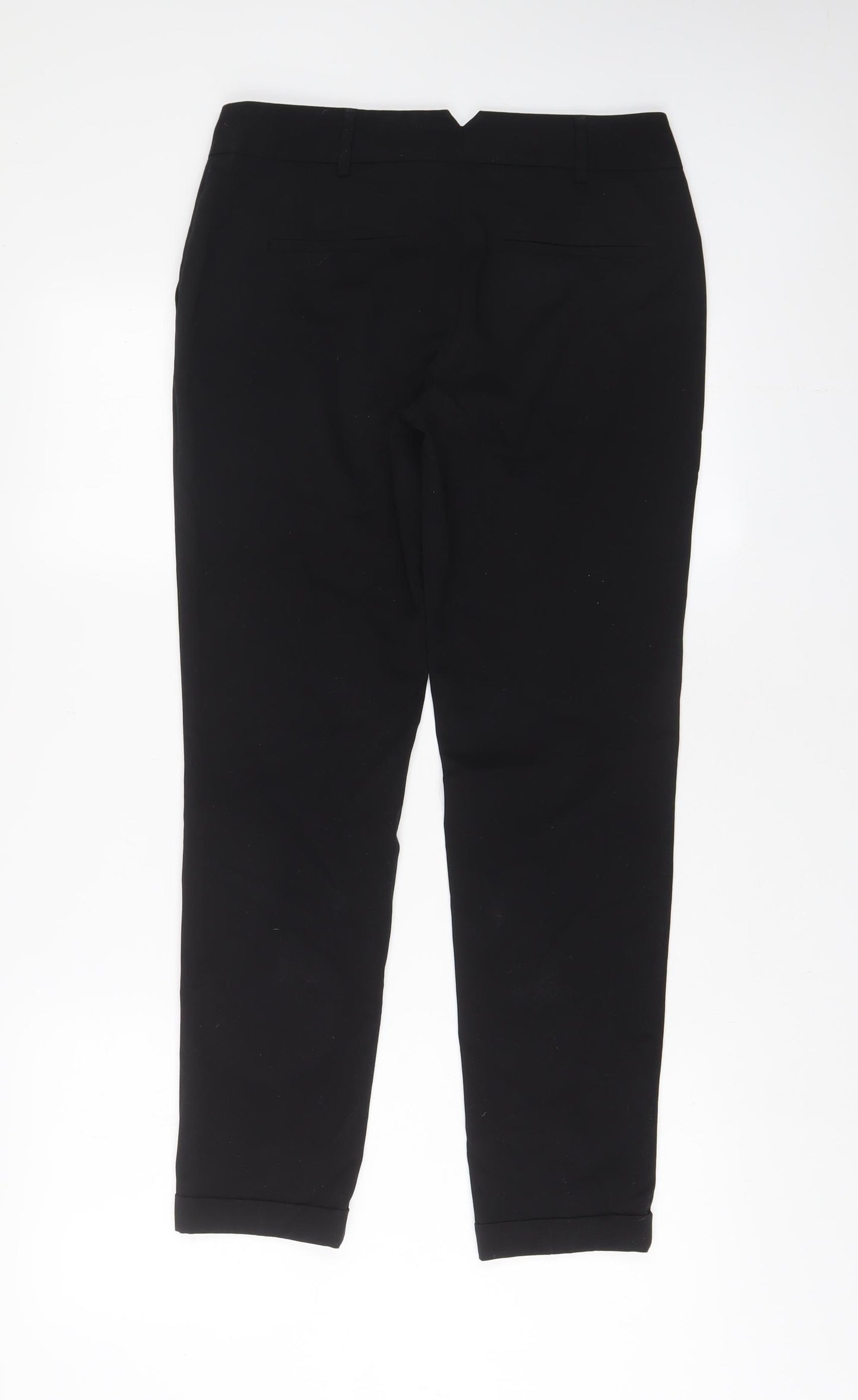 Mango Womens Black Polyester Trousers Size 6 L27 in Regular Hook & Eye