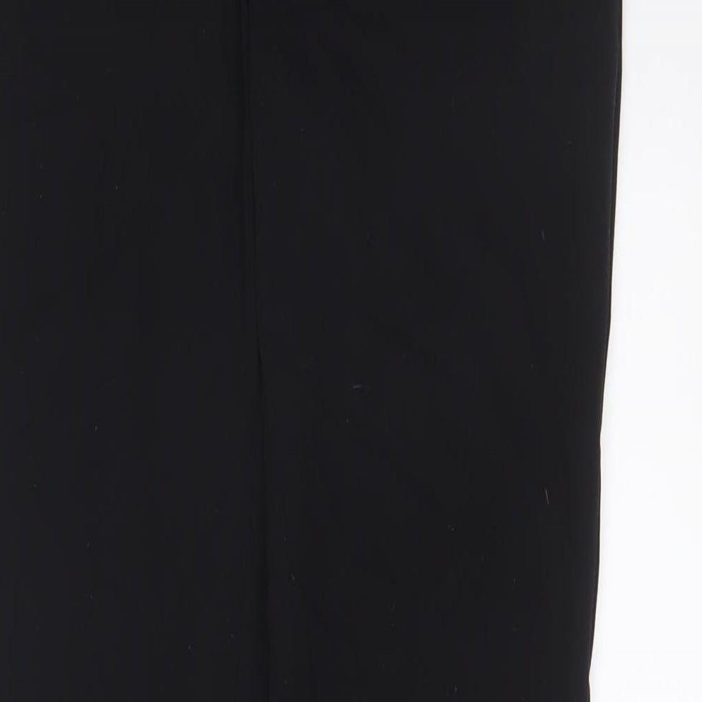 Mango Womens Black Polyester Trousers Size 6 L27 in Regular Hook & Eye