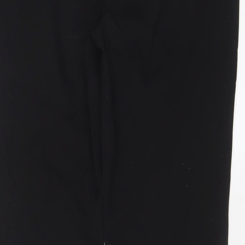 Mango Womens Black Polyester Trousers Size 6 L27 in Regular Hook & Eye