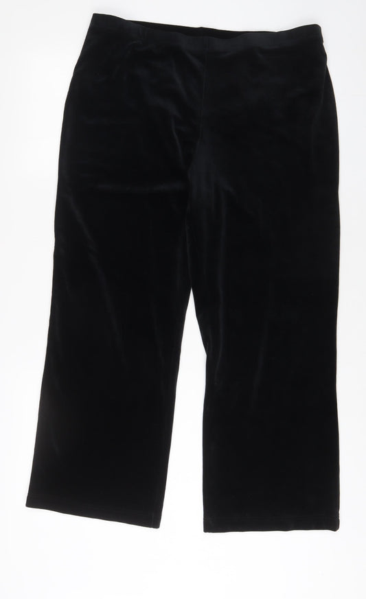 Marks and Spencer Womens Black Polyester Trousers Size 18 L27 in Regular