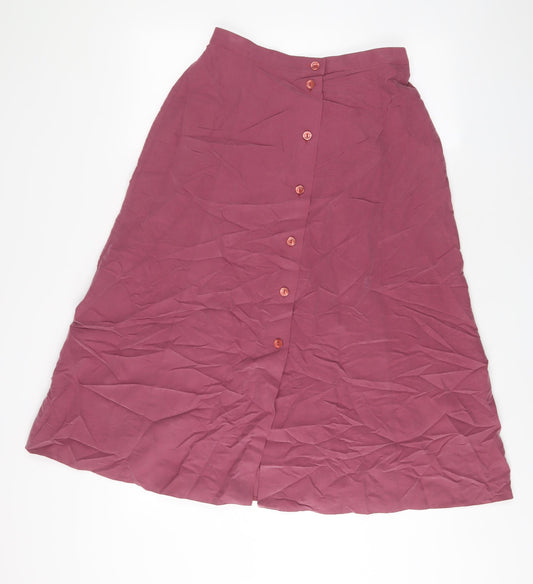 Holmewood Womens Pink Viscose A-Line Skirt Size 12 Button