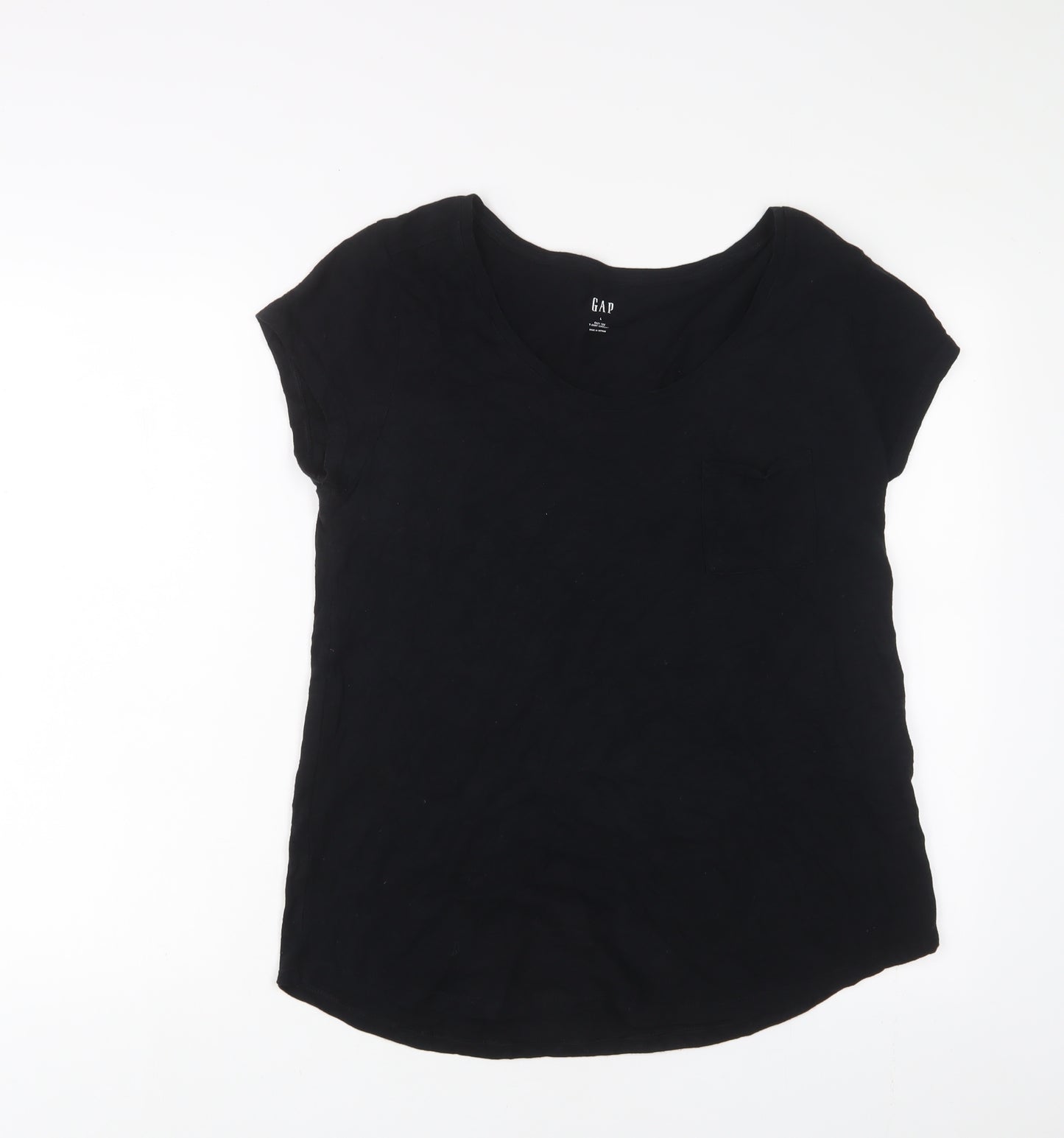 Gap Womens Black Cotton Basic T-Shirt Size L Crew Neck