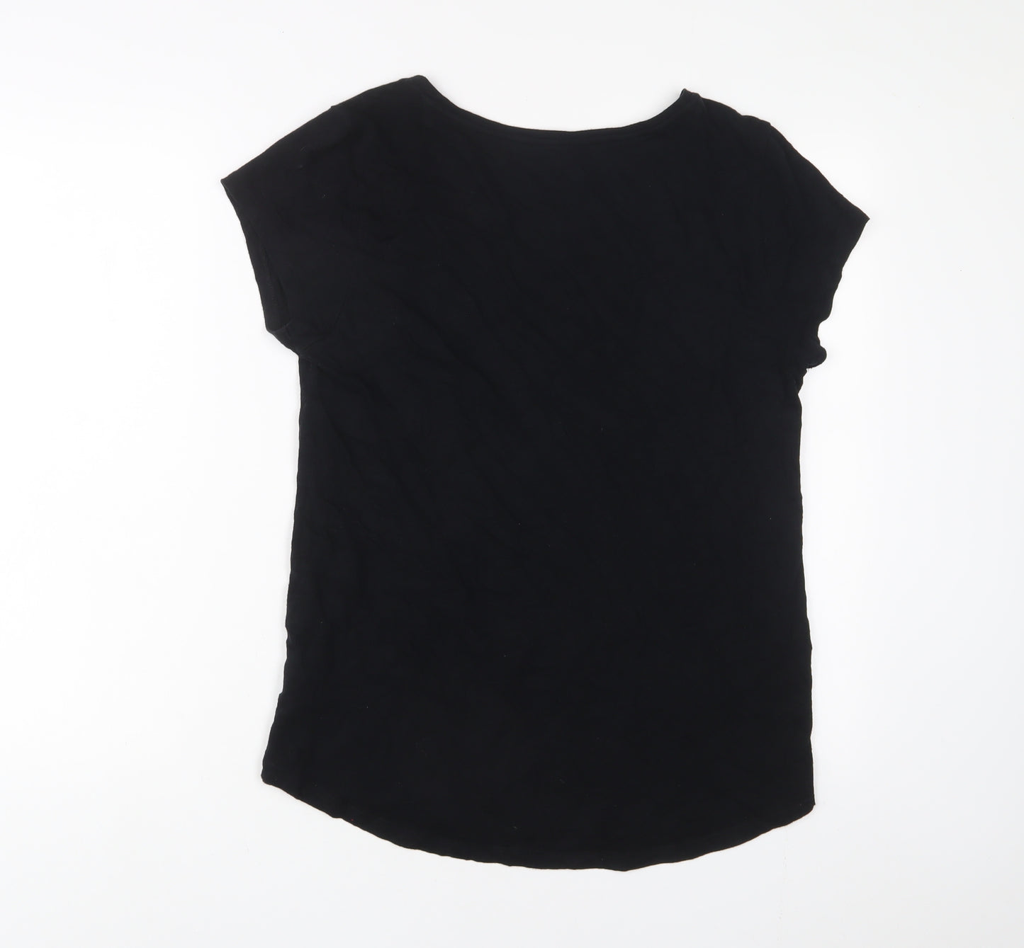 Gap Womens Black Cotton Basic T-Shirt Size L Crew Neck