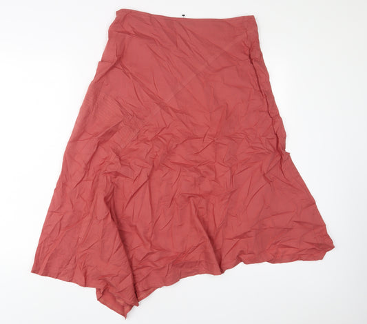 Sisley Womens Red Cotton A-Line Skirt Size 12 Snap