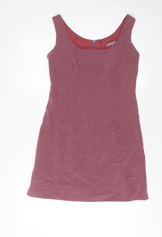 New Look Womens Purple Viscose A-Line Size 12 Scoop Neck Zip