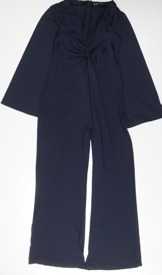 Biba Tess Womens Blue Polyester Jumpsuit One-Piece Size 12 L29 in Zip