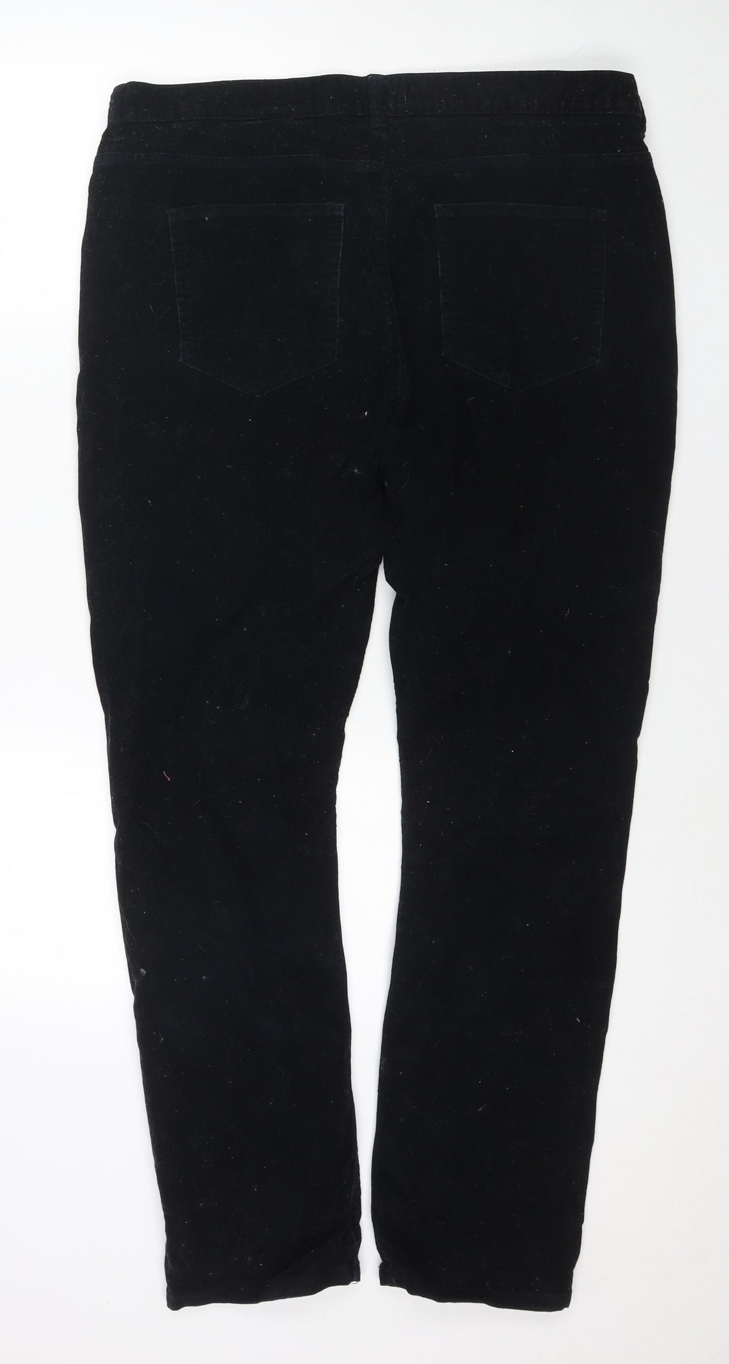 Jack Russell Mens Black Cotton Trousers Size 36 in L30 in Regular Zip