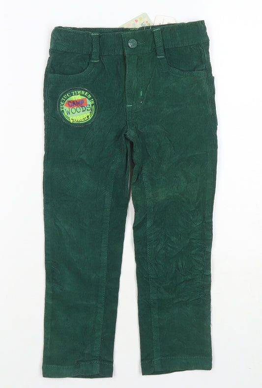 tuc tuc Girls Green Cotton Chino Trousers Size 4 Years Regular Zip