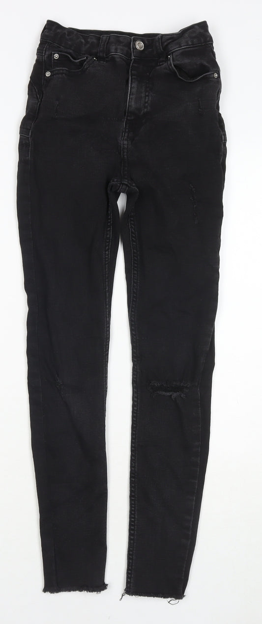 Denim & Co. Womens Black Cotton Skinny Jeans Size 8 L26 in Regular Zip