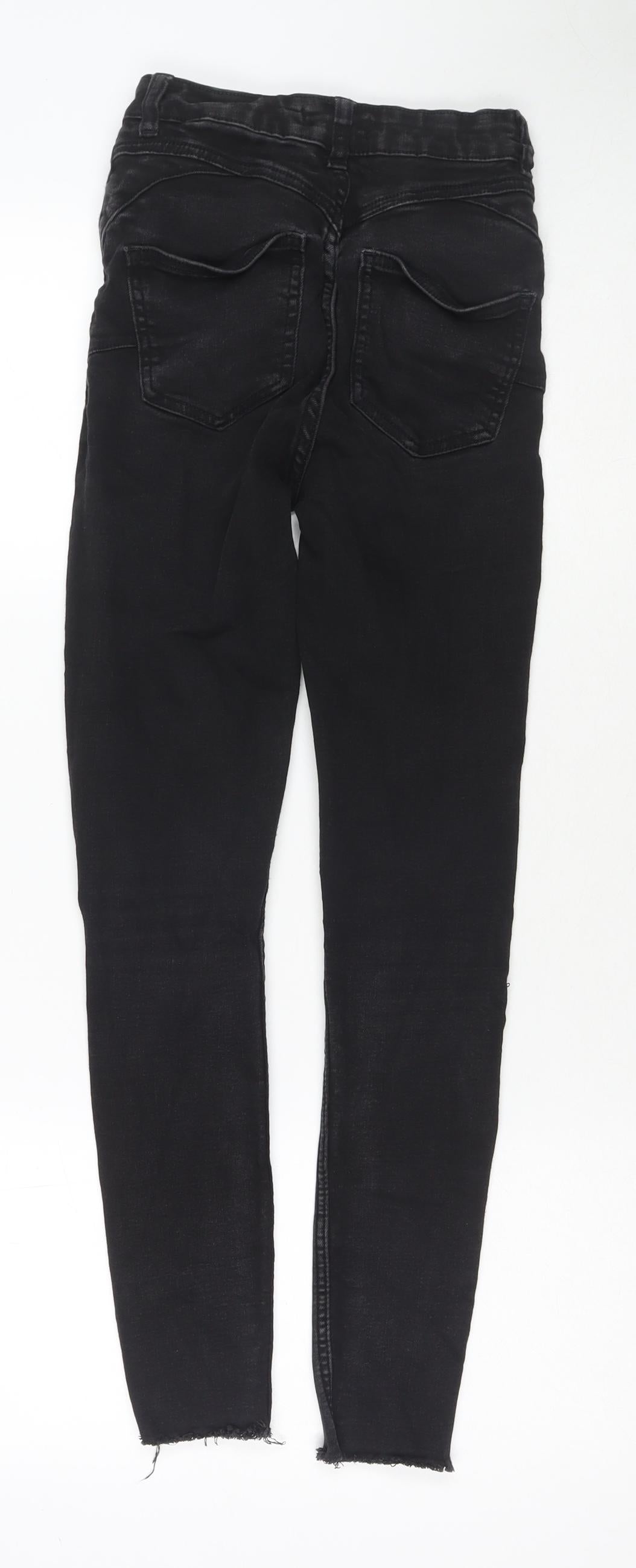 Denim & Co. Womens Black Cotton Skinny Jeans Size 8 L26 in Regular Zip