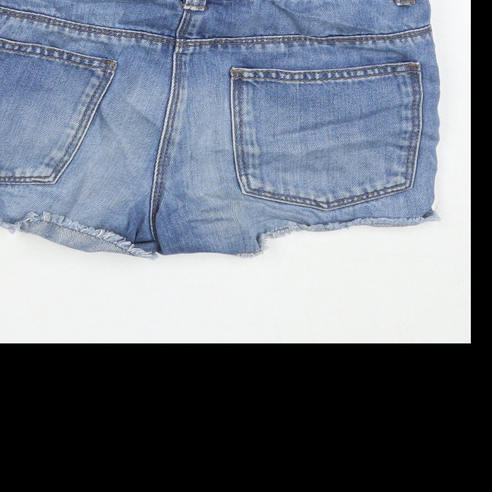 NEXT Girls Blue Cotton Hot Pants Shorts Size 10 Years L3 in Regular Zip