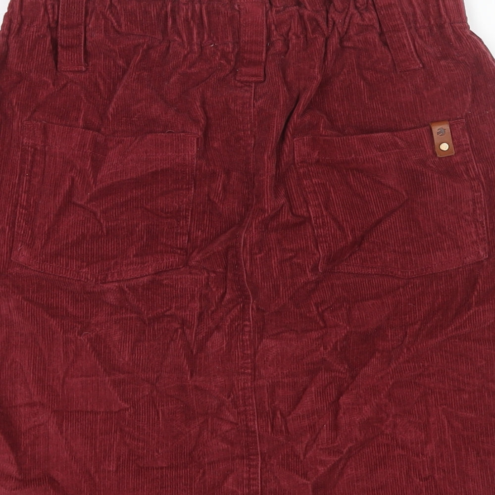 Brakeburn Womens Red Cotton A-Line Skirt Size 12 Zip