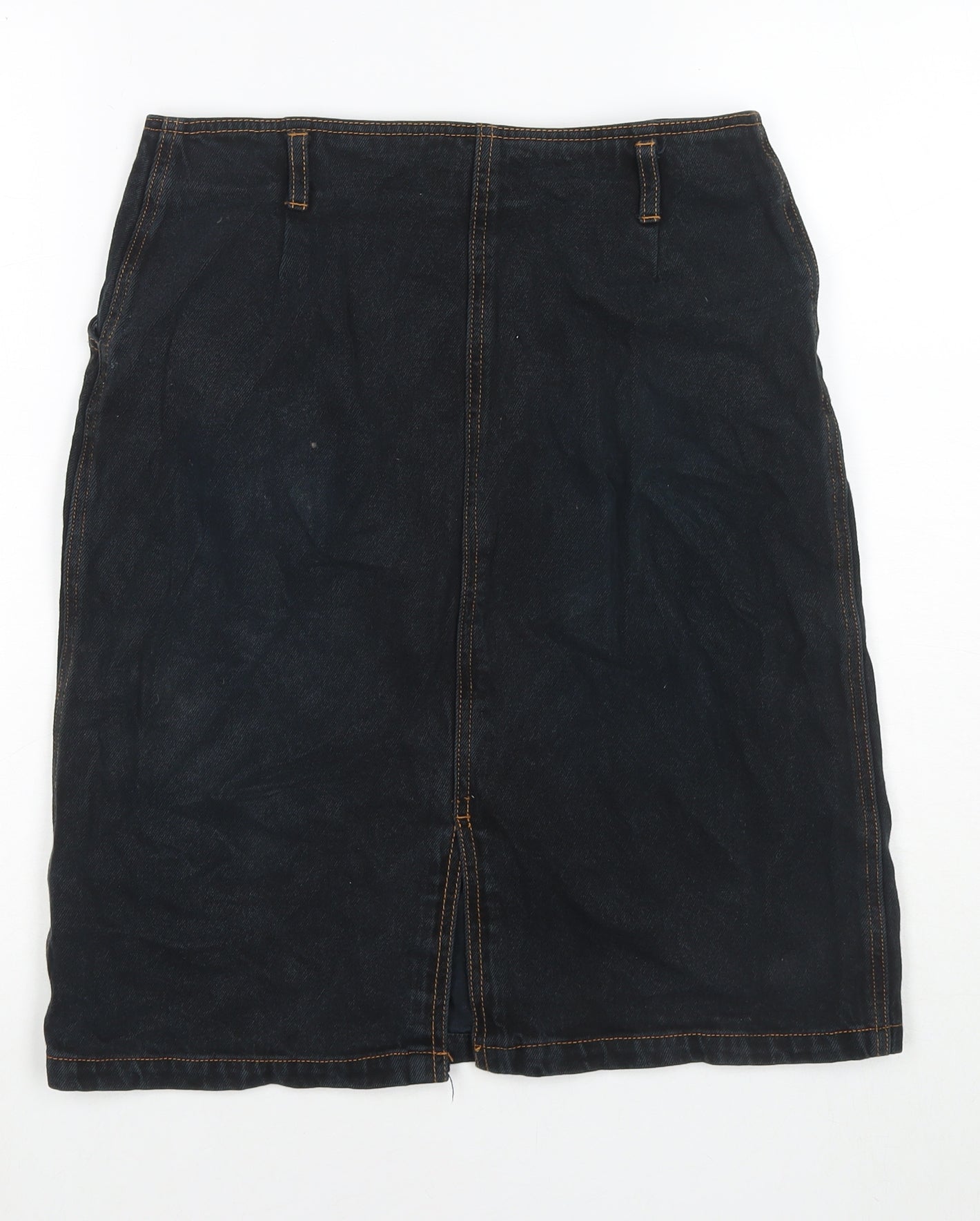 Jeffrey Rogers Womens Black Cotton A-Line Skirt Size 10 Zip