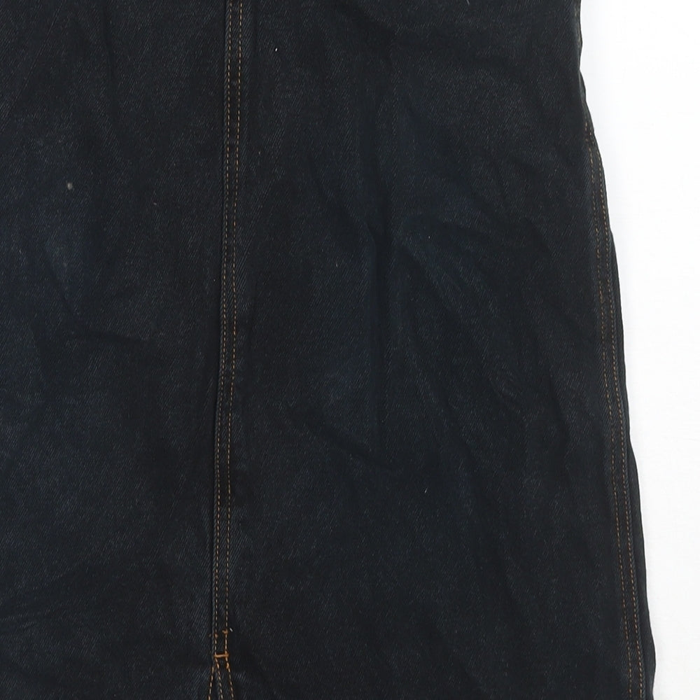 Jeffrey Rogers Womens Black Cotton A-Line Skirt Size 10 Zip