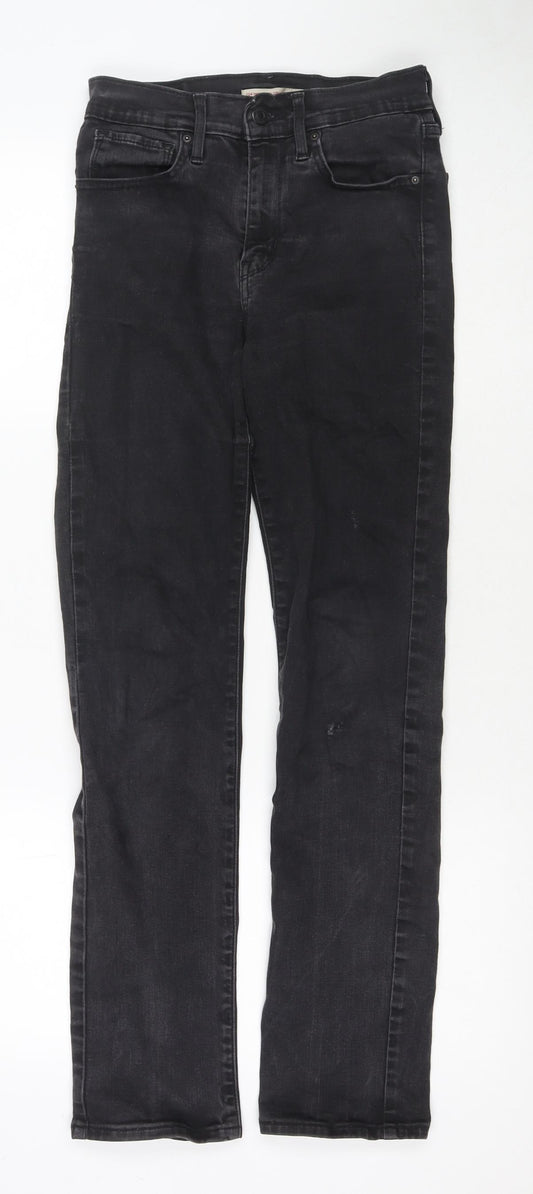 Levi's Womens Black Cotton Straight Jeans Size 27 in L29 in Regular Zip