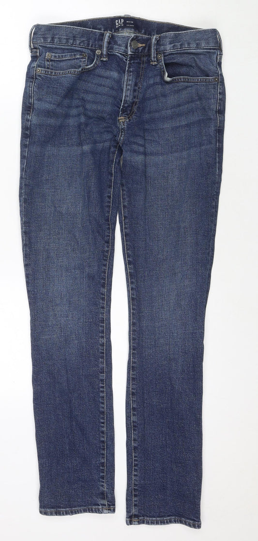 Gap Mens Blue Cotton Skinny Jeans Size 30 in L32 in Regular Zip