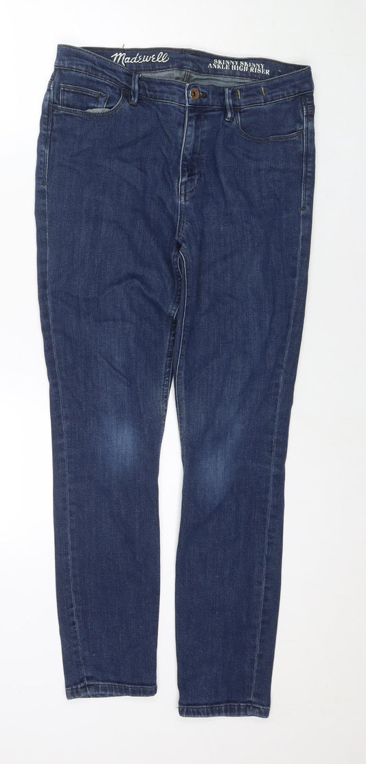 Madewell Womens Blue Cotton Skinny Jeans Size 28 in L28 in Regular Zip