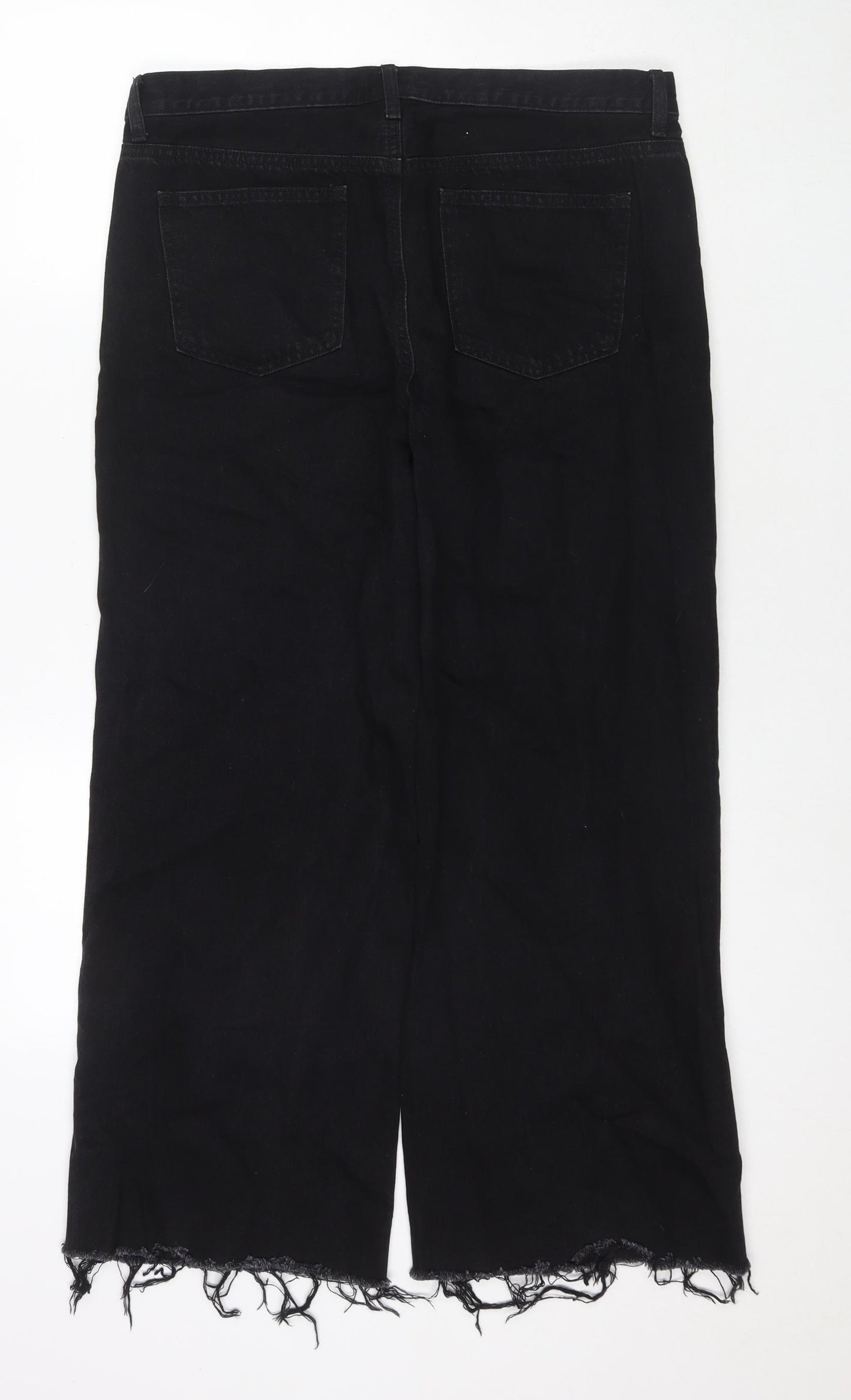 Uniqlo Womens Black Cotton Cropped Jeans Size 34 in L27 in Regular Zip