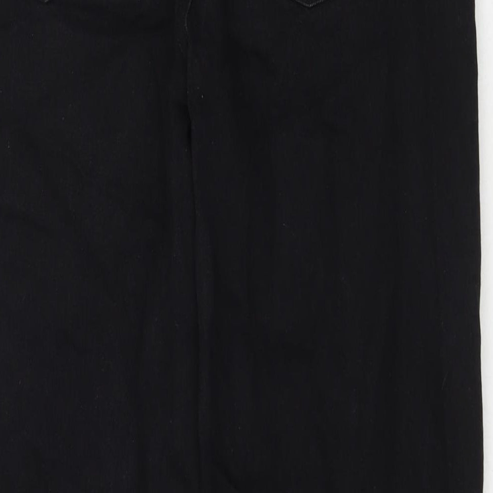 Uniqlo Womens Black Cotton Cropped Jeans Size 34 in L27 in Regular Zip