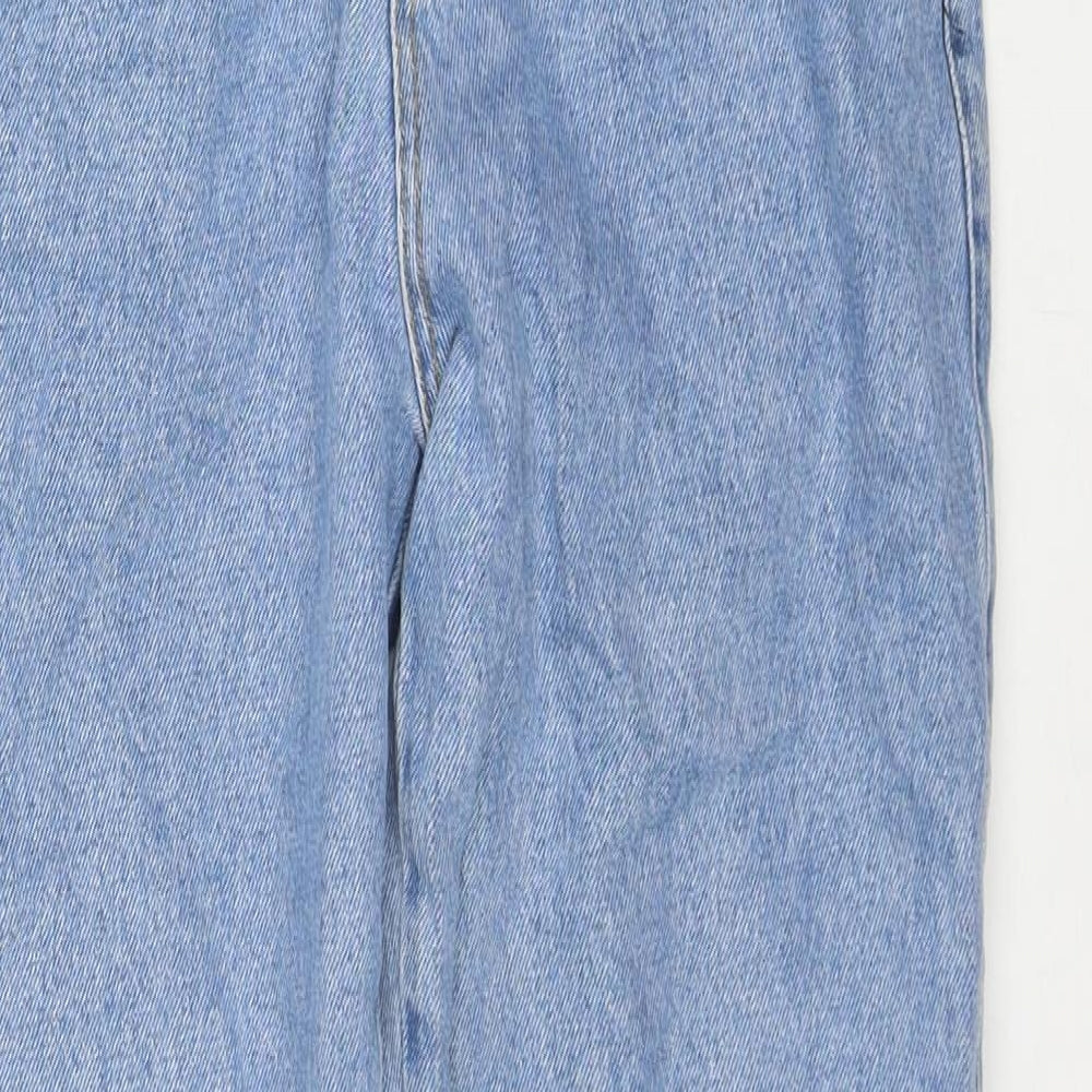 Pull&Bear Womens Blue Cotton Mom Jeans Size 8 L28 in Regular Zip