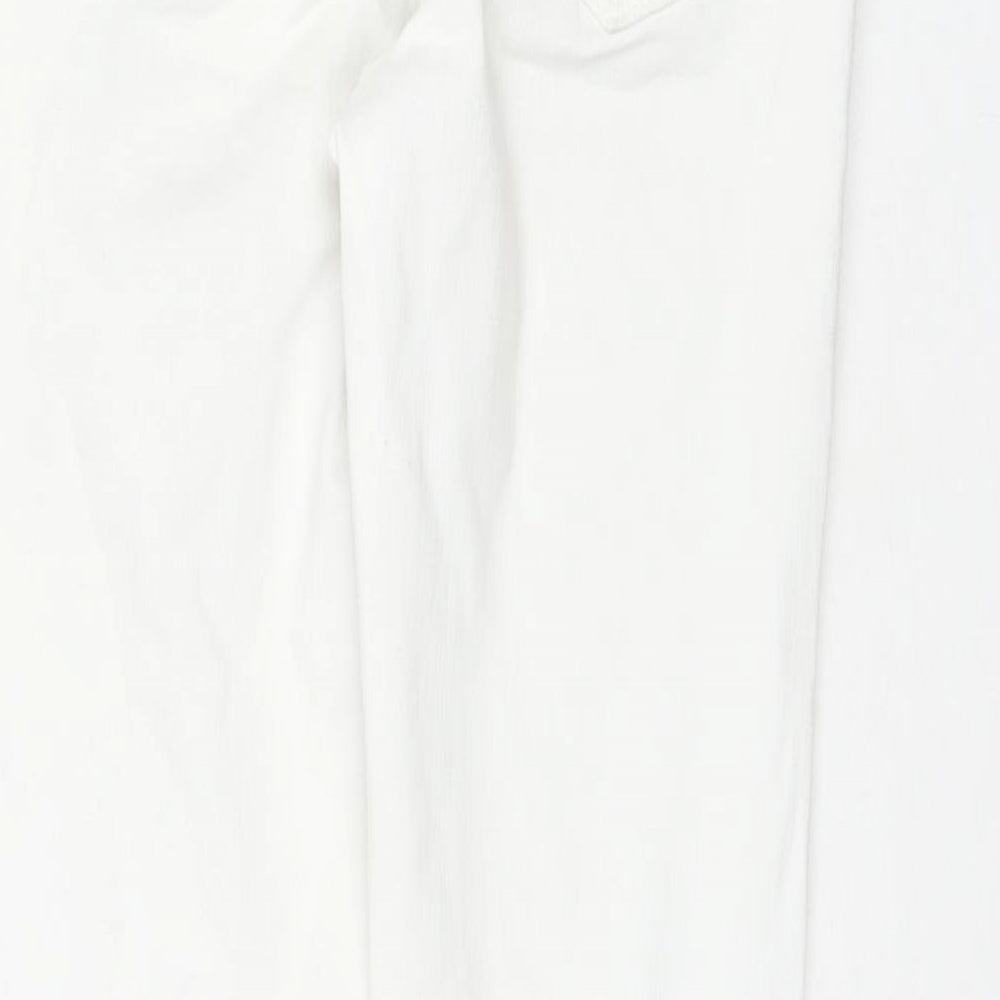 Marks and Spencer Womens White Cotton Skinny Jeans Size 8 L27 in Regular Zip