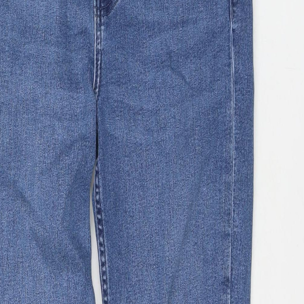 Marks and Spencer Womens Blue Cotton Straight Jeans Size 10 L28 in Regular Zip