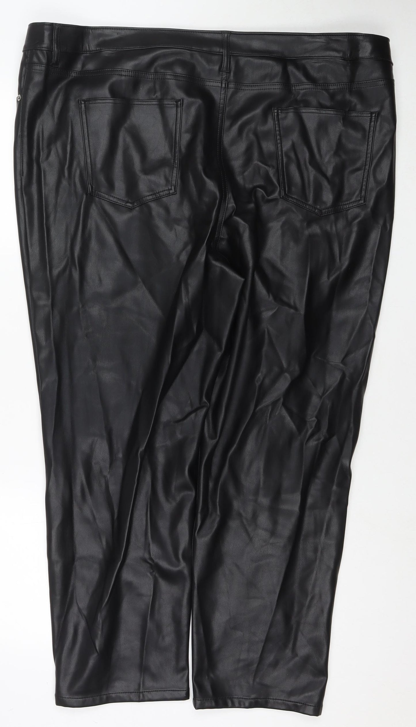 Marks and Spencer Womens Black Polyester Carrot Trousers Size 24 L26 in Regular Zip