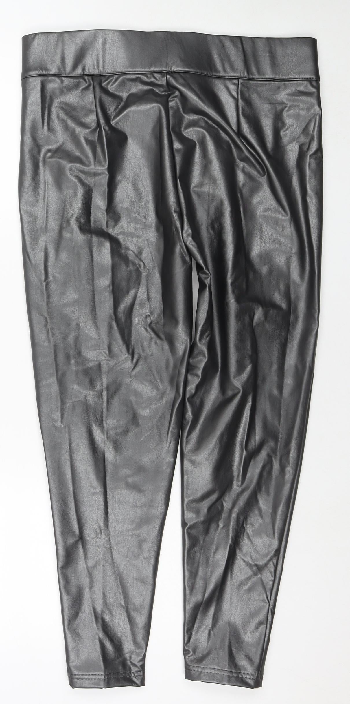 Marks and Spencer Womens Black Polyester Pedal Pusher Trousers Size 16 L27 in Regular