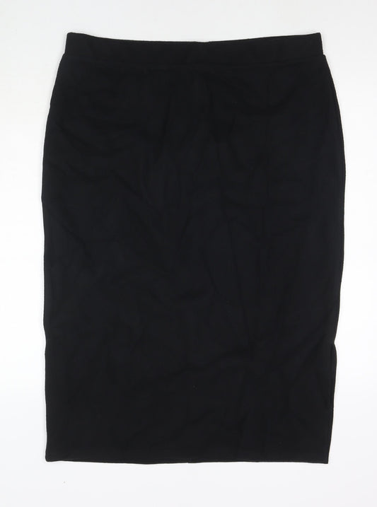 Marks and Spencer Womens Black Polyester Straight & Pencil Skirt Size 18