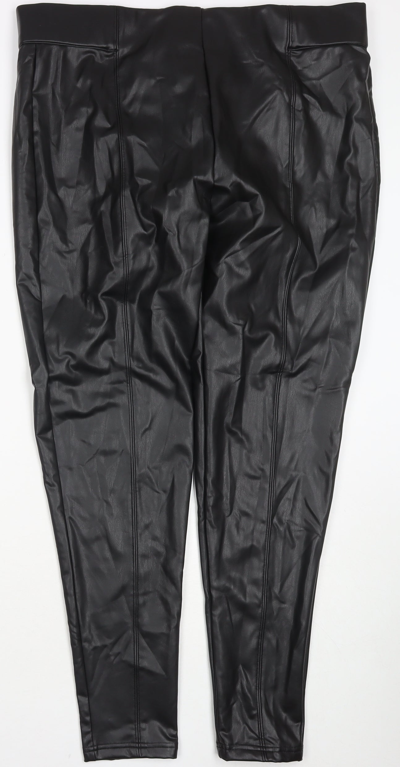 Marks and Spencer Womens Black Polyester Pedal Pusher Trousers Size 20 L28 in Regular