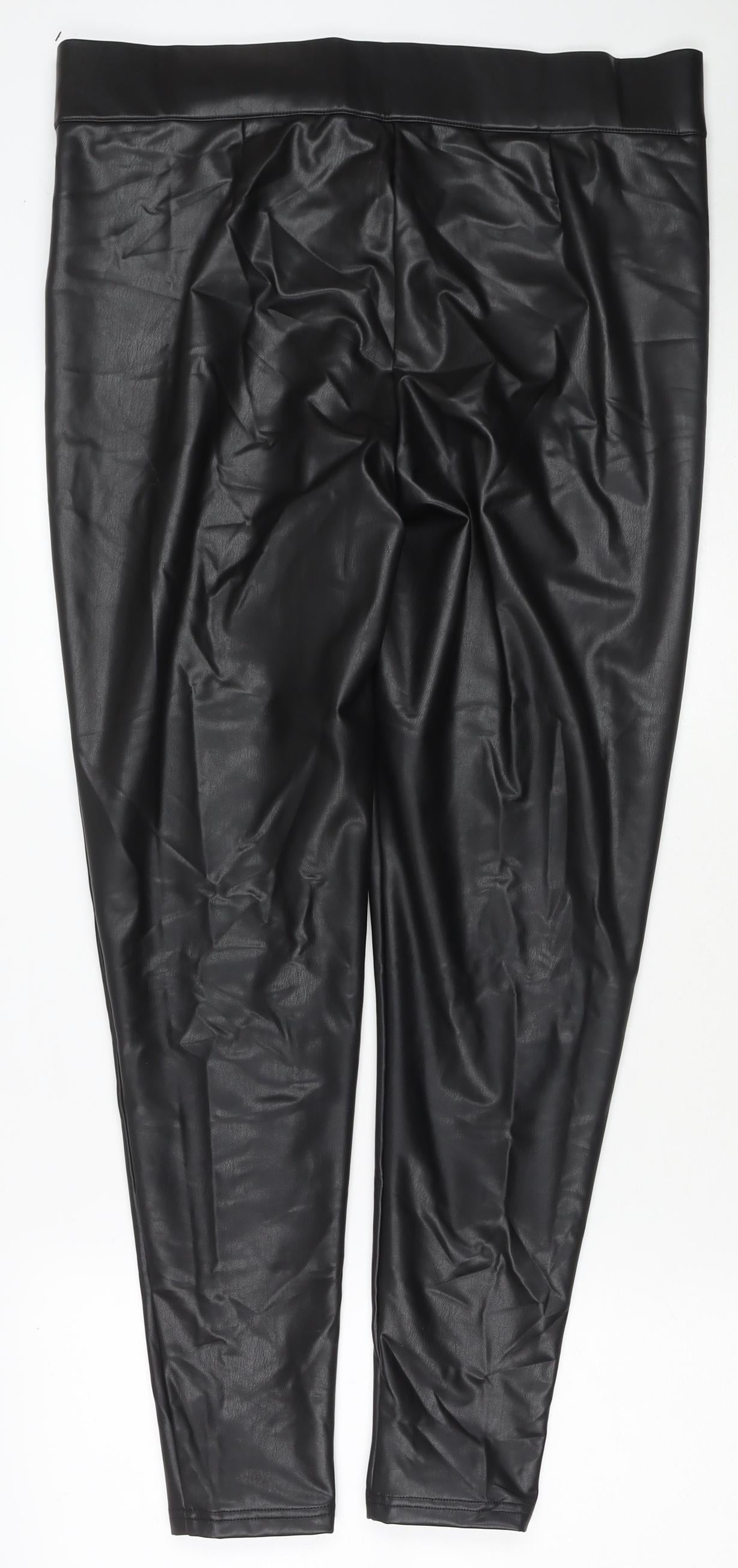 Marks and Spencer Womens Black Polyester Pedal Pusher Trousers Size 20 L28 in Regular