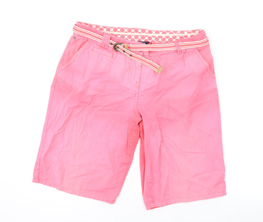 Maine New England Womens Pink Cotton Basic Shorts Size 12 L10 in Regular Zip